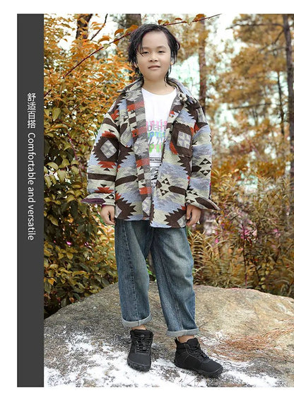 Waterproof Kids Barefoot Snow Boots 2025 New Wide Toe Winter Warm Fur Lined Shoes for Boys Girls Cold Weather Outdoor Sneakers