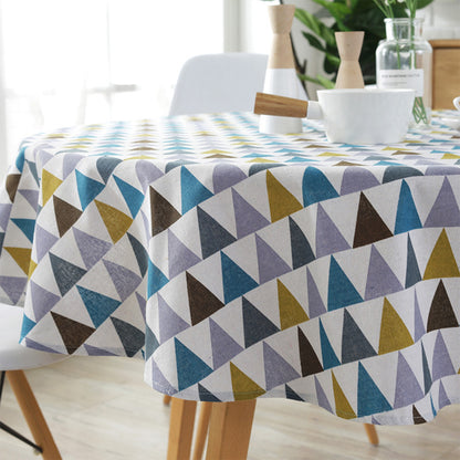Nordic Round Tablecloth Cotton Linen Washable Hotel Banquet Table Cloth for Wedding Party Christmas Table Cover Home Dec