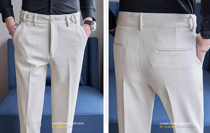 Navy Men's Suit Pants, White Black Trousers, Gray Khaki Pantalones Hombre Fashion Slim Male Pant, 28 29 30 31 32 33 34 36