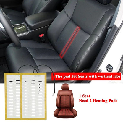 Conjunto Universal de Aquecedores de Assento de Carro Embutidos para 2 Assentos com Fio de Liga 12V Almofada de Aquecimento Rápido e Sistema de Interruptor de Controle Duplo de 3 Níveis