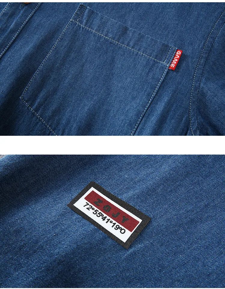 Plus Size L-5XL 6XL 7XL 8XL Men's Cotton Thin Denim Shirts New Summer Short Sleeves High Quality Men Cotton Casual Jean Shirts