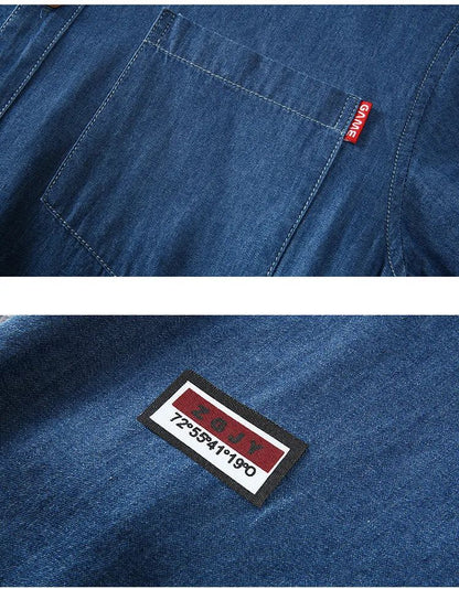 Plus Size L-5XL 6XL 7XL 8XL Men's Cotton Thin Denim Shirts New Summer Short Sleeves High Quality Men Cotton Casual Jean Shirts