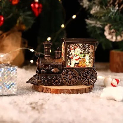 2026 Christmas Gift Christmas Crystal Ball Ornaments LED Lights Train Santa Claus Merry Christmas Decoration for Home Party Xmas