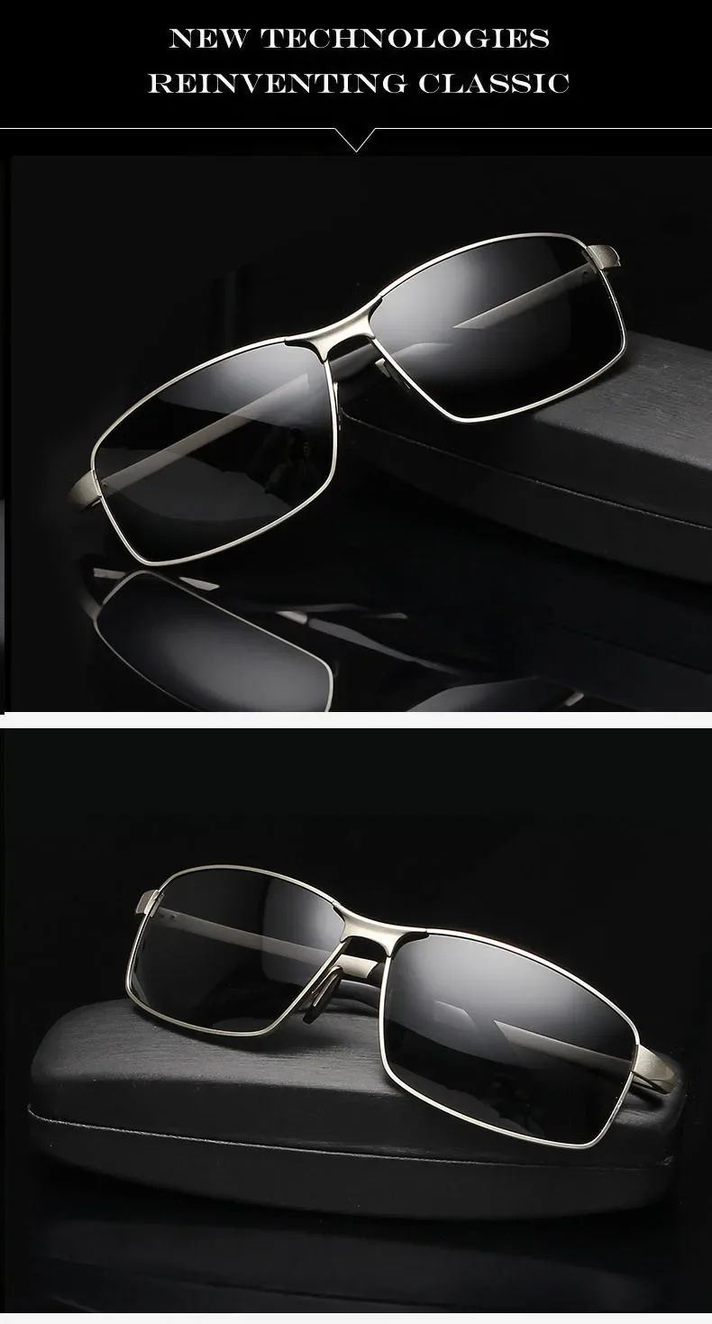 AORON Alloy Men Polarized Sunglasses Women Male Luxury UV400 Goggles Brand Design Metal Frame Glasses Driving