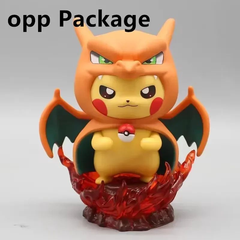 Conjunto de Bonecos Pokémon de 12cm - Pikachu Gengar Charizard Cosplay, Presente de Estátua Colecionável Fofo para Fãs de Anime