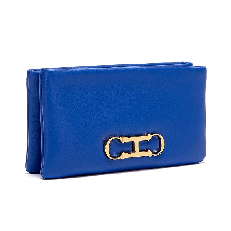 Fashionable Luxury Design 2024 Women's Solid Color Rectangular Handbag Business Party Letter Design Card Bag