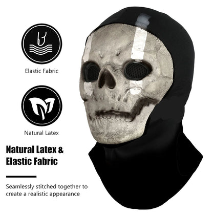 Ghost Skull Head Mask Latex Cod Skeleton Modern Warfare Scary Halloween Cosplay Props Toys for Teen Men Party Decoration