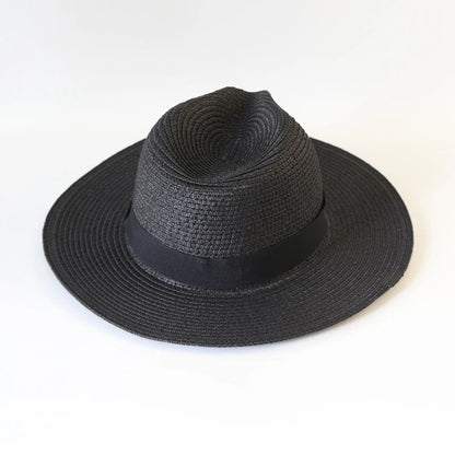 Fashionable Metal RB Letter Straw Hats for Women Men Summer Outdoor Holidays Beach Sun Hat Straw Hats for Women Fashion Panama