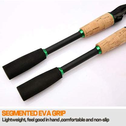 Vara de Pesca de Arremesso e Spinning, Ponta Sólida ML 1,8/2,1m, Ultraleve, para Jigging de Trutas, 4/5 Seções, Pesca