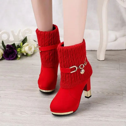 Sapatos femininos de salto agulha super alto com plataforma, sapatos de salto alto, scarpins femininos, botas de tornozelo de camurça bico fino para mulheres, botas de salto grosso NOVO