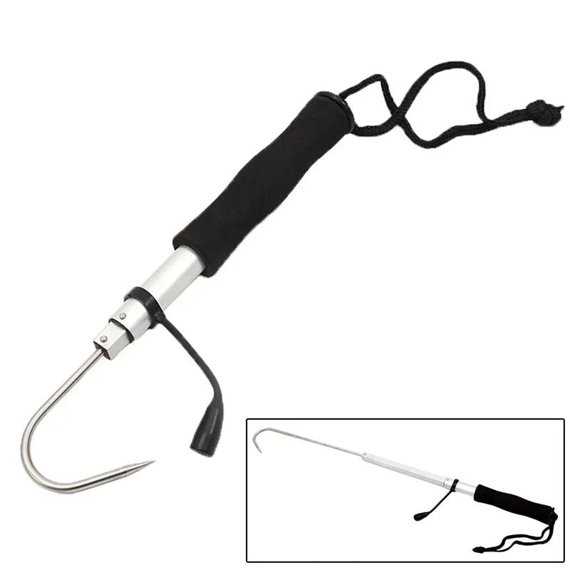 Anzol de Pesca no Gelo com Âncora, Aço Inoxidável, Telescópico, Anzol de Pesca em Aço Inoxidável, Gancho para Pesca, Dispositivo de Içar Peixe, Equipamento Multifuncional para Pesca