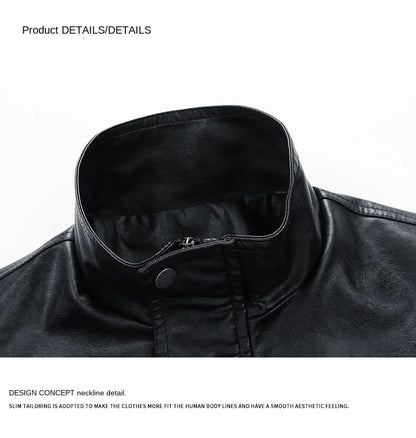 New Retro High Street Versatile Couple Motorcycle Fashionable Breathable Coat Winter Men Handsome Trendy Leather Jacket Comfort