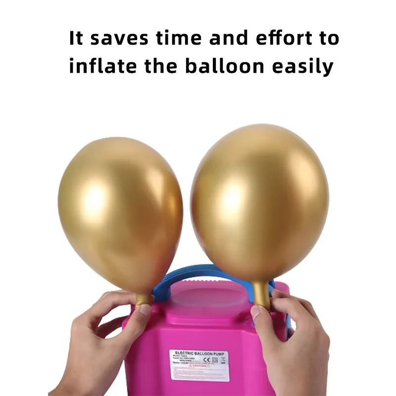 Electric Balloon Pump AC Portable Inflator Double Nozzle High Power Fast Inflation EU Plug Air Pump for Birthday Wedding Party