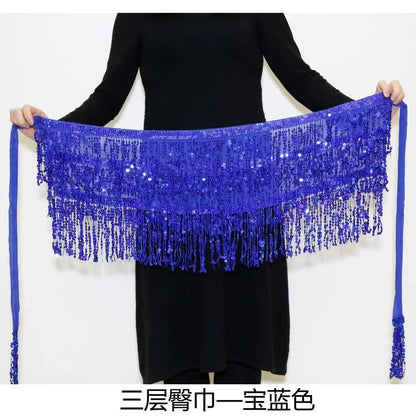 Sexy Sequins Tassel Dancewear Mini Skirt Women Clothes Jupe Femme Belly Dance Skirts Ladies Faldas Performance Stage Bottom Saia