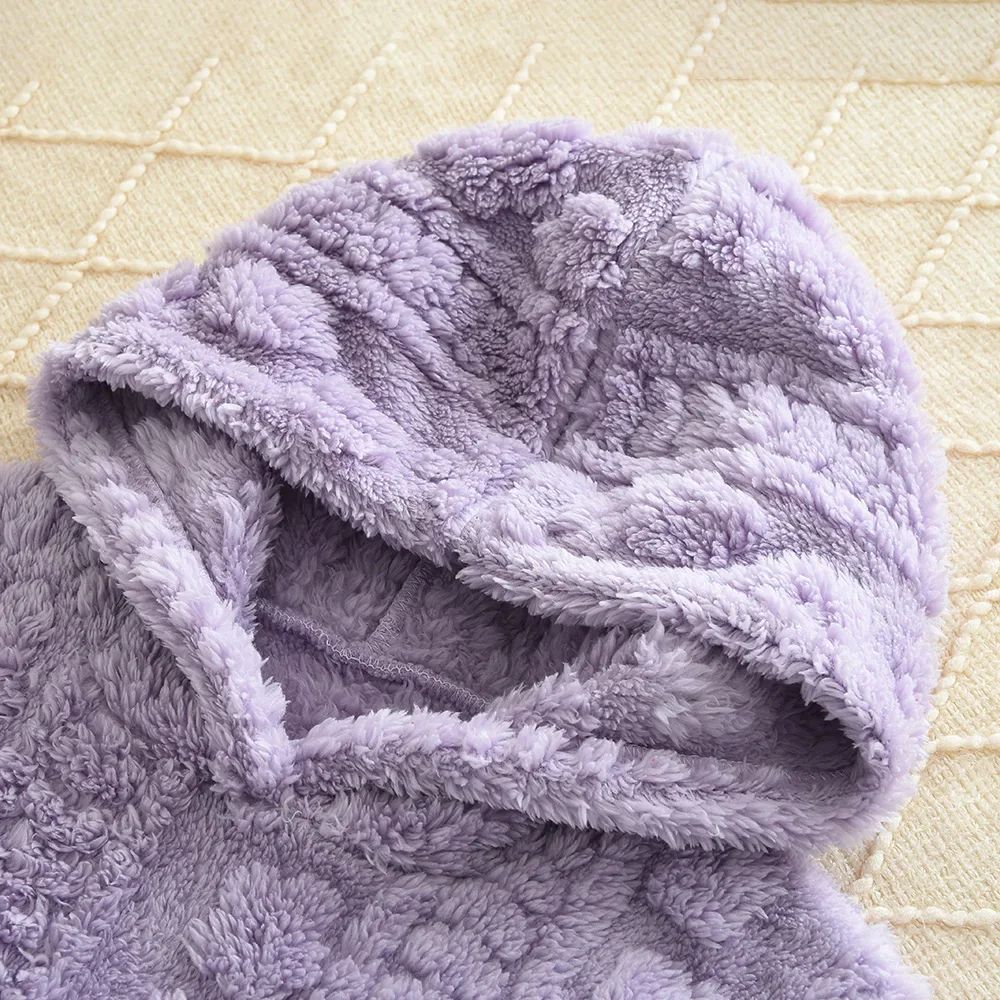 Baby Girl Clothes Purple Plush Jacquard Top+Pants 2-piece Set for Autumn and Winter Home Kids Casual Pajamas 3-7 Years Old