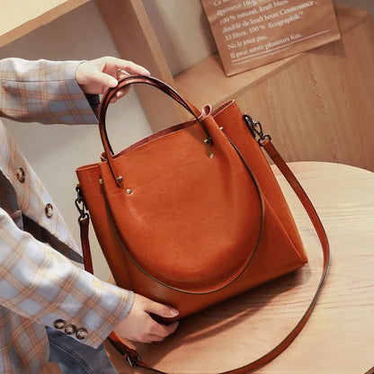 Women's Cow Genuine Leather Handbags Lady Vintage Retro Cowhide shoulder Bag Ladies Luxury large capacity multiple Pockets Lady