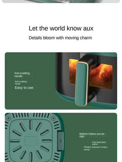 220V AUX Air Fryer and Oven Combo: Multifunctional, Fully Automatic, No Oil Technology, Easy-to-clean DD