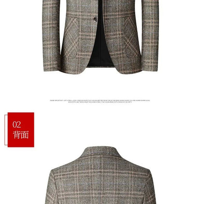 2024 New Spring Autumn Blazers Men Slim Fit British Plaid Formal Suits Male Jackets Party Wedding Business Casual Blazers Men