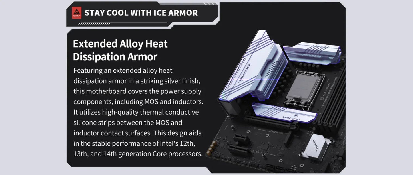 MAXSUN Gaming Mainboard B760M D5 Motherboard support Intel 14 13 12th CPU DDR5*4 M.2 PCIEX16 5.0 Desktop Computer components