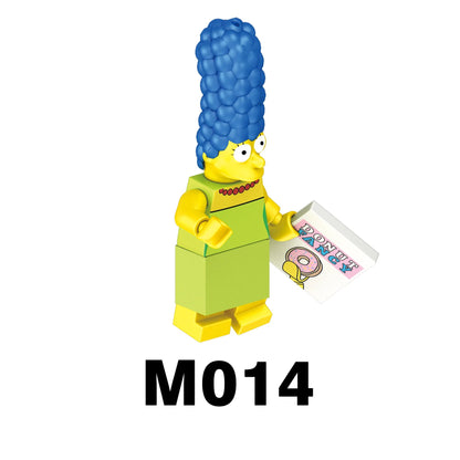 Blocos de Montar Desenho Animado Comédia Família Simpson Mini Bonecos Montáveis Blocos de Construção Brinquedos mold king boneco de ação