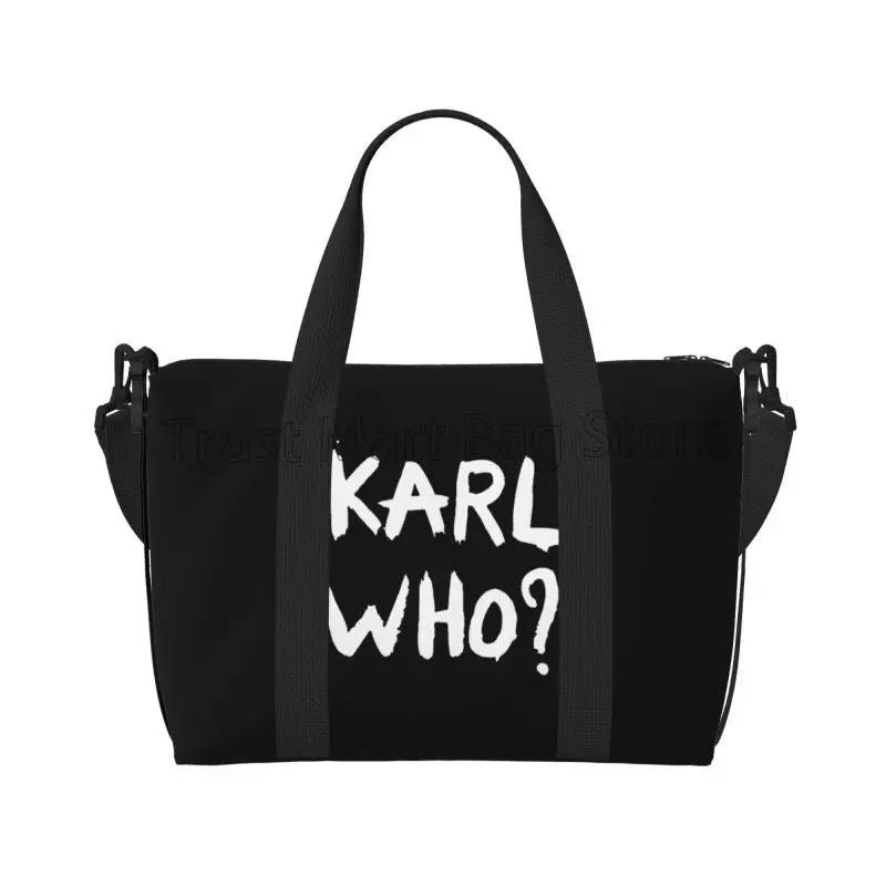 Karl Who Travel Duffel Bag Foldable Lightweight Waterproof Weekender Overnight Bags with Shoulder Strap Sports Gym Travel Bag