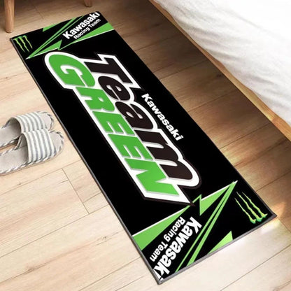 Garage Mat Motorcycle Carpet Racing Cool Moto Display Kawasaki Carpet for Kawasaki Motorcycle Area Rug Anti-slip Floor Decor Rug
