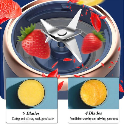 Liquidificadores Portáteis de Suco de Frutas Mini Garrafa Elétrica Pessoal de Verão para Casa USB 6 Lâminas Copo Espremedor Máquina para Cozinha