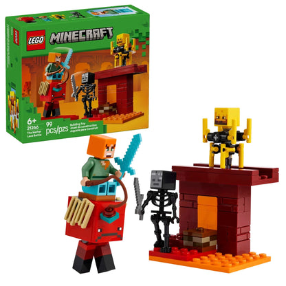 LEGO® Minecraft® Batalha de Lava do Nether Grande Diversão de Construir e Brincar para Meninos e Meninas a Partir de 6 Anos Presente de Aniversário e Natal 21266 99 Peças
