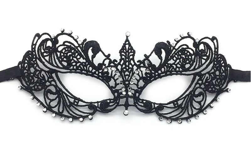 Gold and Silver Lace and Diamond Mask Eye Mask Masquerade Adult Male and Female Party Mask Sensual Women's Half Face