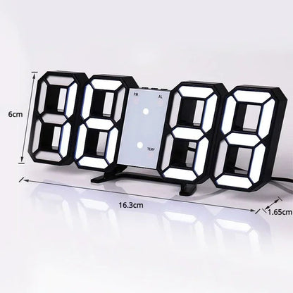 3D LED Digital Clock Wall Decoration Glow Night Mode Decoration for Home Adjustable Electronic Watch Clock Decor Clocks Garden