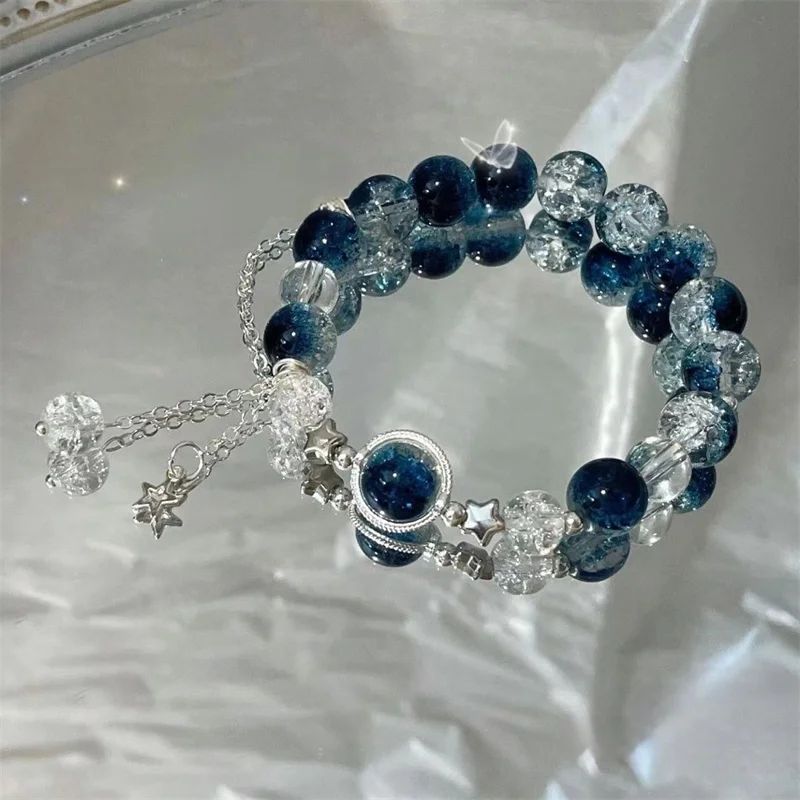 Novas Pulseiras de Contas Simples de Cristal para Mulheres e Meninas Coreanas, Ins, Flor, Raposa, Pena, Tassel, Presentes de Joias da Amizade 2024
