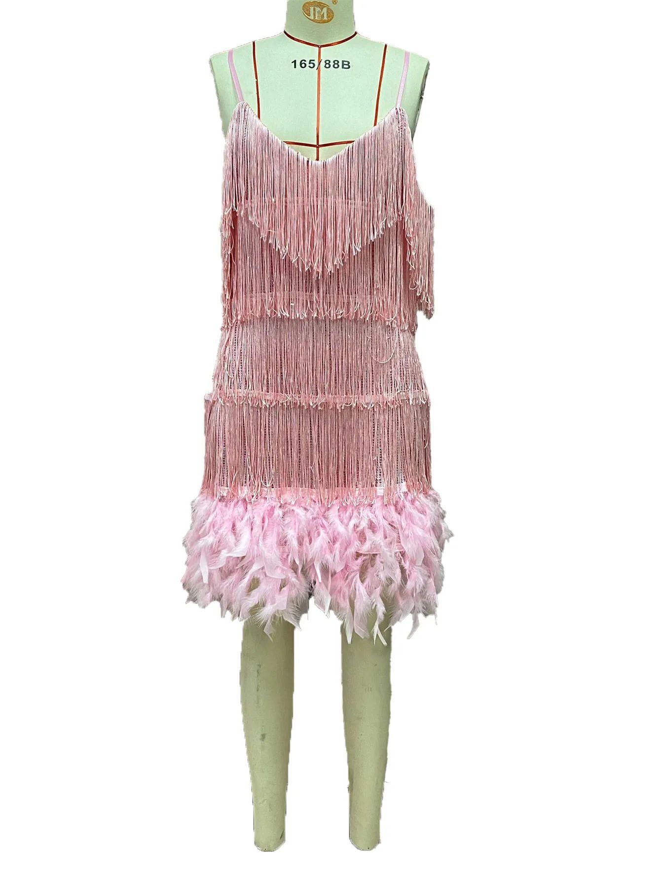 2024 Summer New Fashionable Framed Sequins Feather Patchwork Dress Colorful Amazon Direct Sales Women's Sleeveless Dress