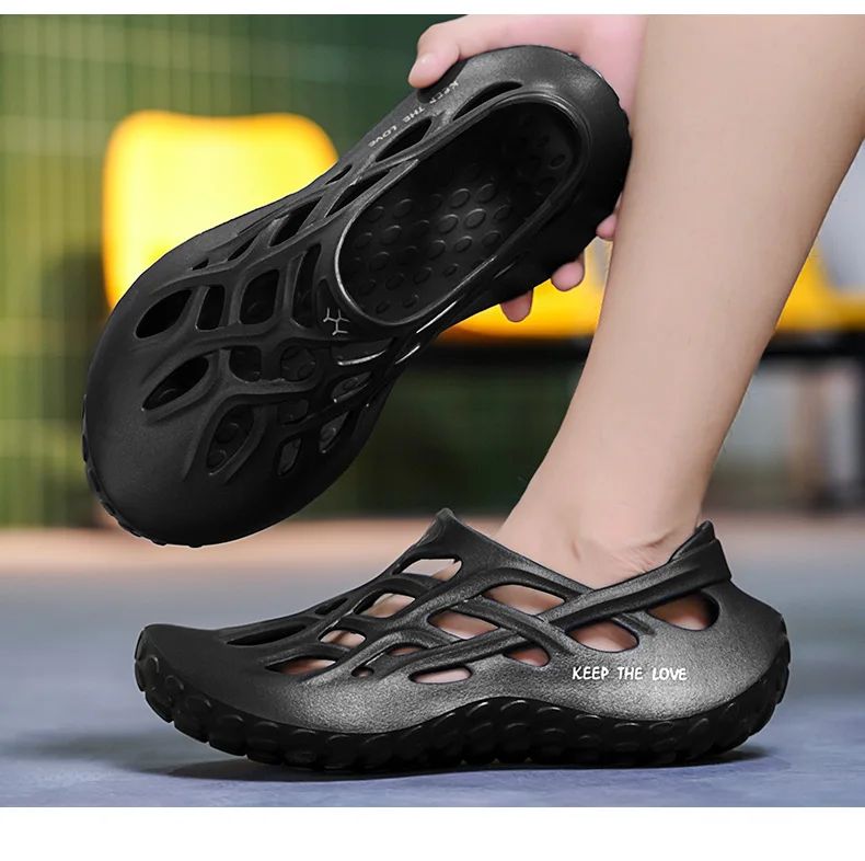 Summer Men Sandals Light EVA Men's Casual Shoes Hole Shoes Clogs Lovers Home Garden Outdoor Male Beach Flat Slippers Big Size