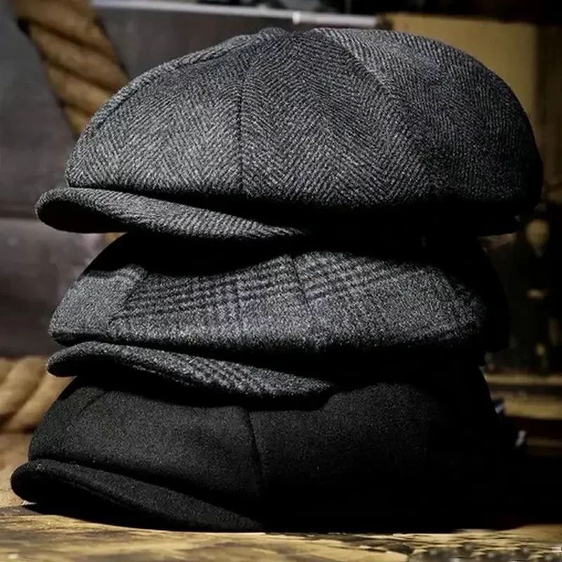 Classic Hat for Men Caps Vintage Retro Tweed Peaky Blinders Beret Hat Flat Peaked Cap Street Hats for Women Men