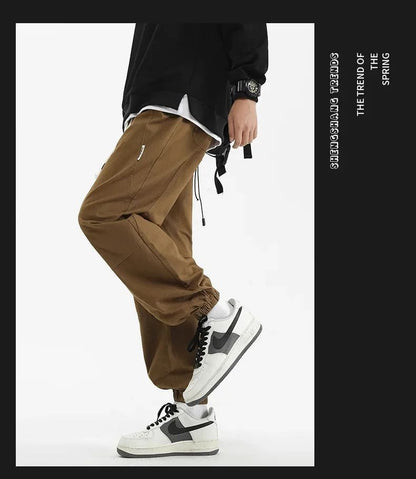 2024 M-5XL Calça Masculina de Algodão e Cânhamo Primavera e Outono Nova Calça Larga com Cordão Calça Saruel Harem Calça Casual Japonesa