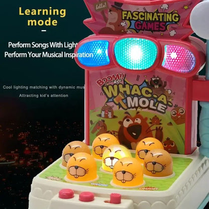 Console de Jogos Iluminador para Bebês de 2024, Brinquedo Elétrico de Bate-toupeira com Música Interativa para Educação Infantil