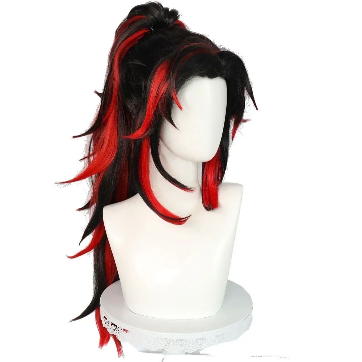 2026 New Edition Kokushibo Role-Play Wig, Temporary Tattoos, Anime-Print Kimono Top, Halloween Party Costume