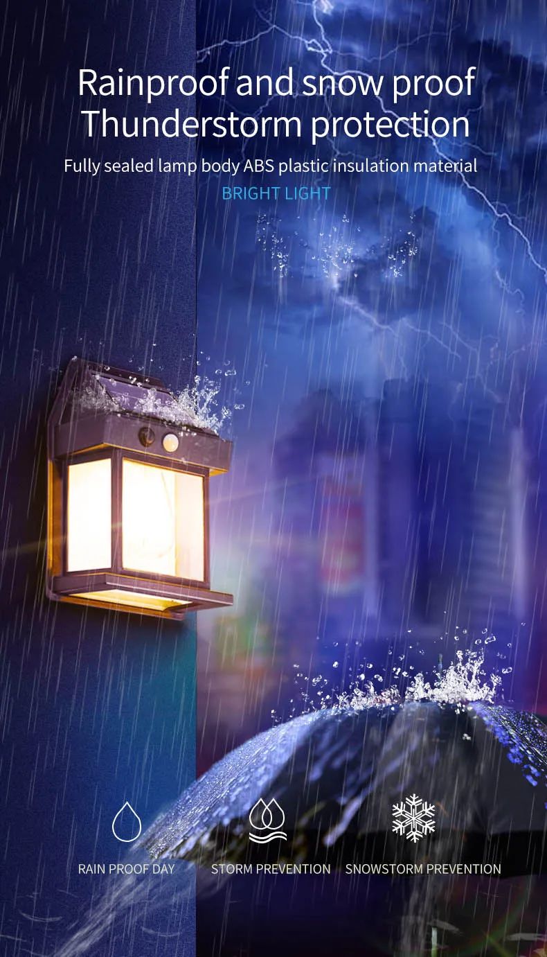 Powerful Solar Wall Light Outdoor Waterproof LED Lamp House Garden Fence Decoration Light Sensor Solar Energy Wall Lantern LED