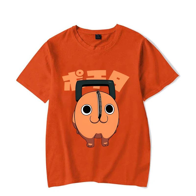 Fun Pochita Printed T-shirt Women's Loose Short Sleeve Round Neck Top Women's Casual Shirt T-shirt Anime T-shirt