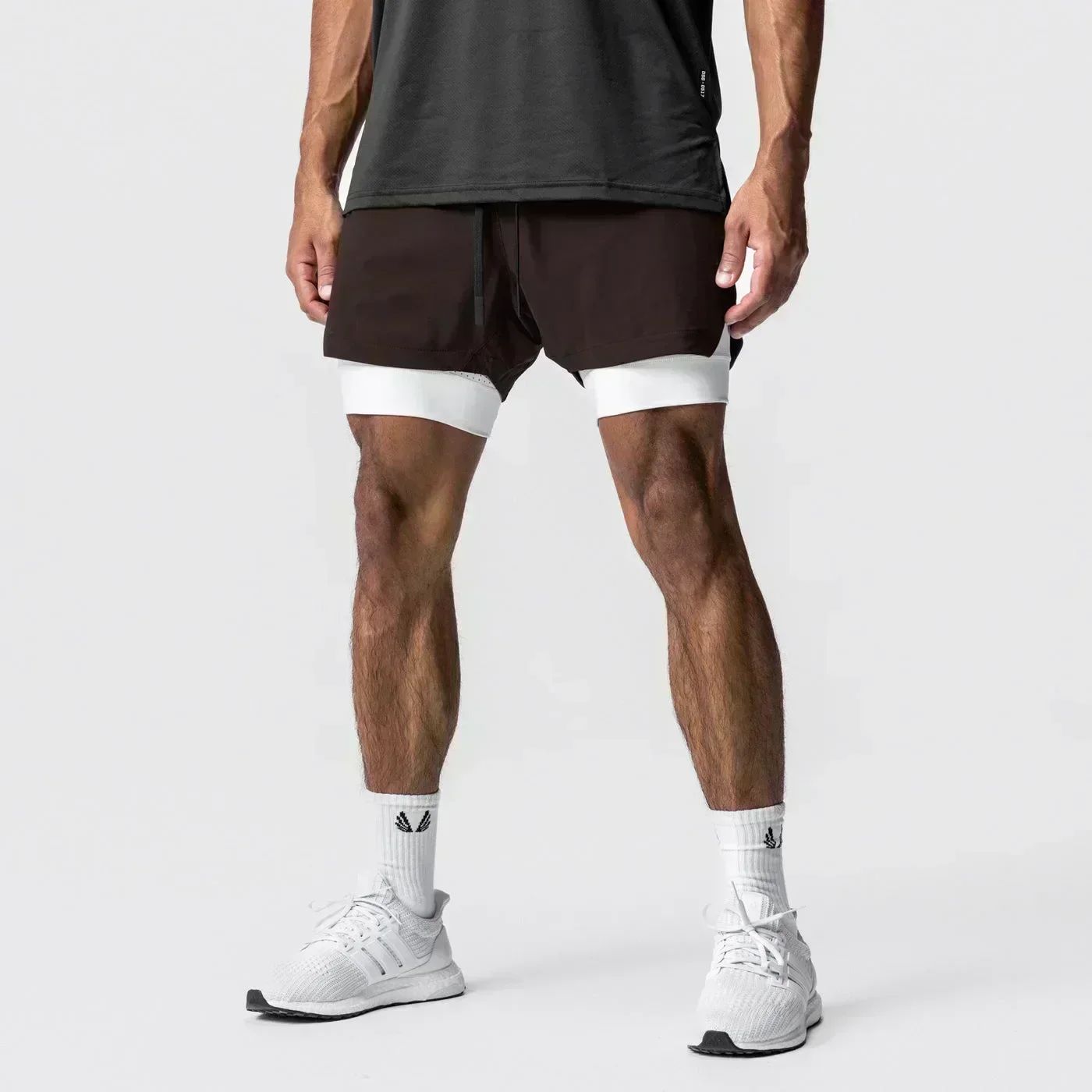 Dragon Ball Men's Double-layer Shorts Son Goku Summer Japanese Anime Fake Two-piece Sports Fitness Quick-drying Shorts