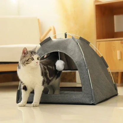 Cama Toca para Pets Removível Sofá Cesta para Gatos de Lona Casa Semiaberta para Gatos Toca Caverna para Cães Cama para Gatos para Decoração de Quarto Suprimentos para Pets