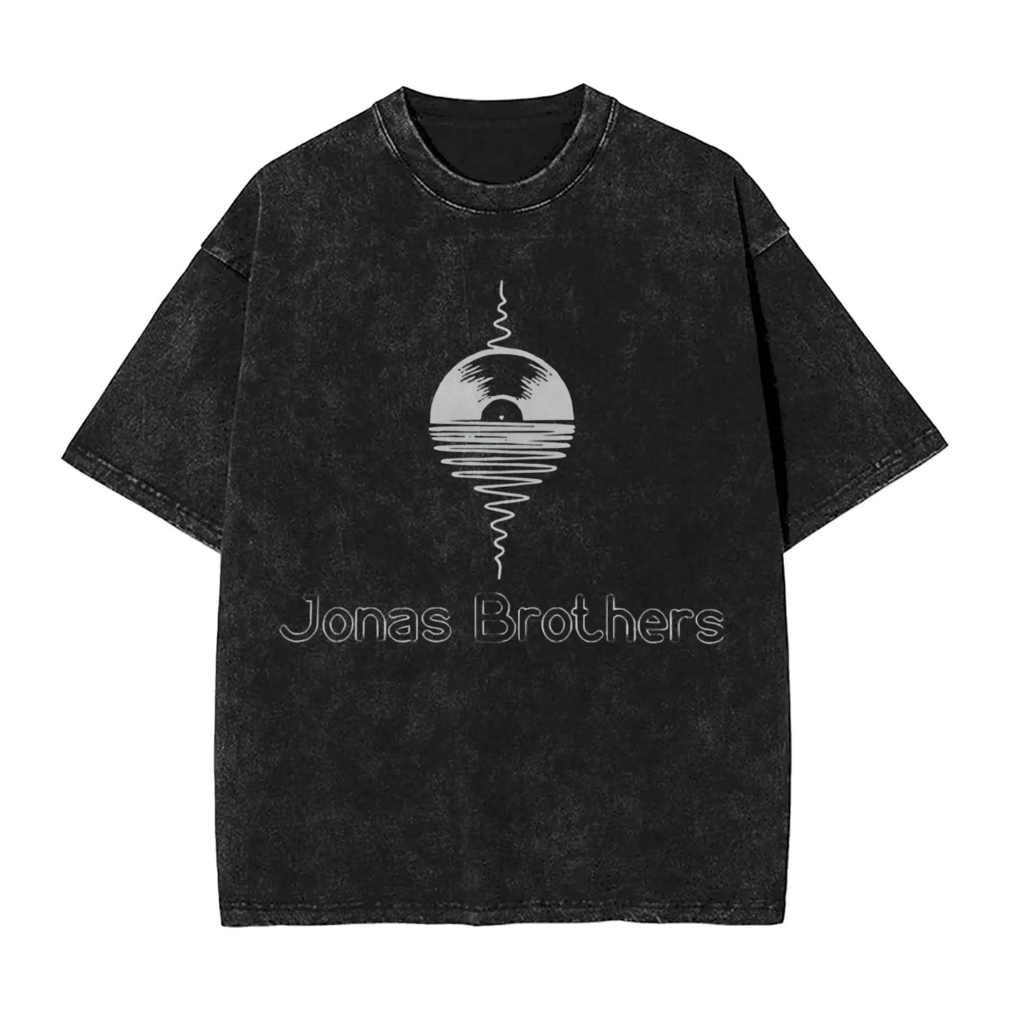 Summer Men's Retro Women's Casual Crew Neck Fashion Loose Clothing Jonas Brothers Washed Short Sleeve 100% Cotton T-Shirt