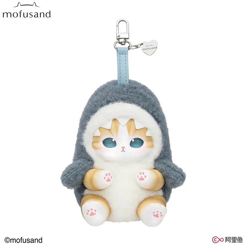 In Stock Genuine Mofusand Cat Series Vinyl Shark Cat Surprised Box Toy Ornaments Surprised Blind Box Bag Plush Keychain Doll