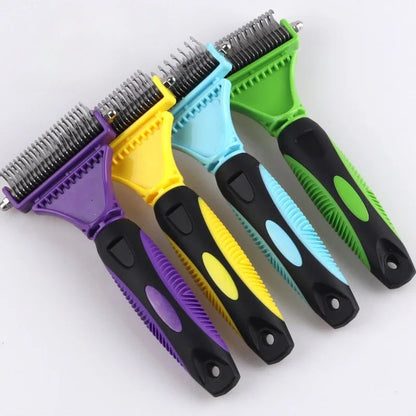 New Arrival Stainless Double-sided Pet Cat Dog Comb Brush Professional Large Dogs Open Knot Rake Knife Pet Grooming Supplies