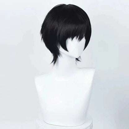 Anime Chainsaw Man Yoshida Hirofumi Cosplay Peruca Curta Preta Resistente ao Calor Perucas de Festa Masculinas de Cabelo Sintético