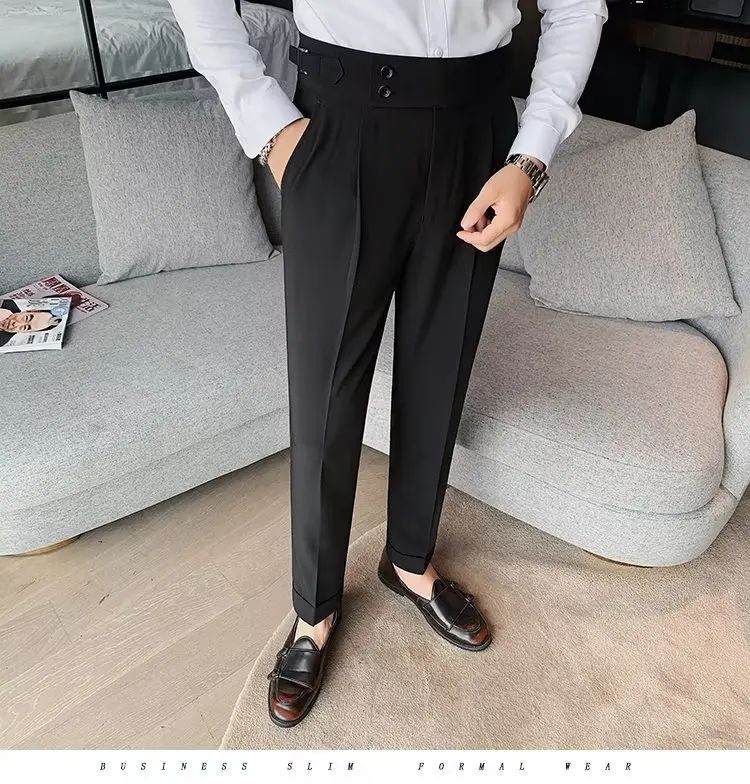 Calça Masculina Nadir Coffee Color Clássica Estilosa Paris Botão Prega Única Emagrece Suaviza Sua Silhueta Calça Social Casual