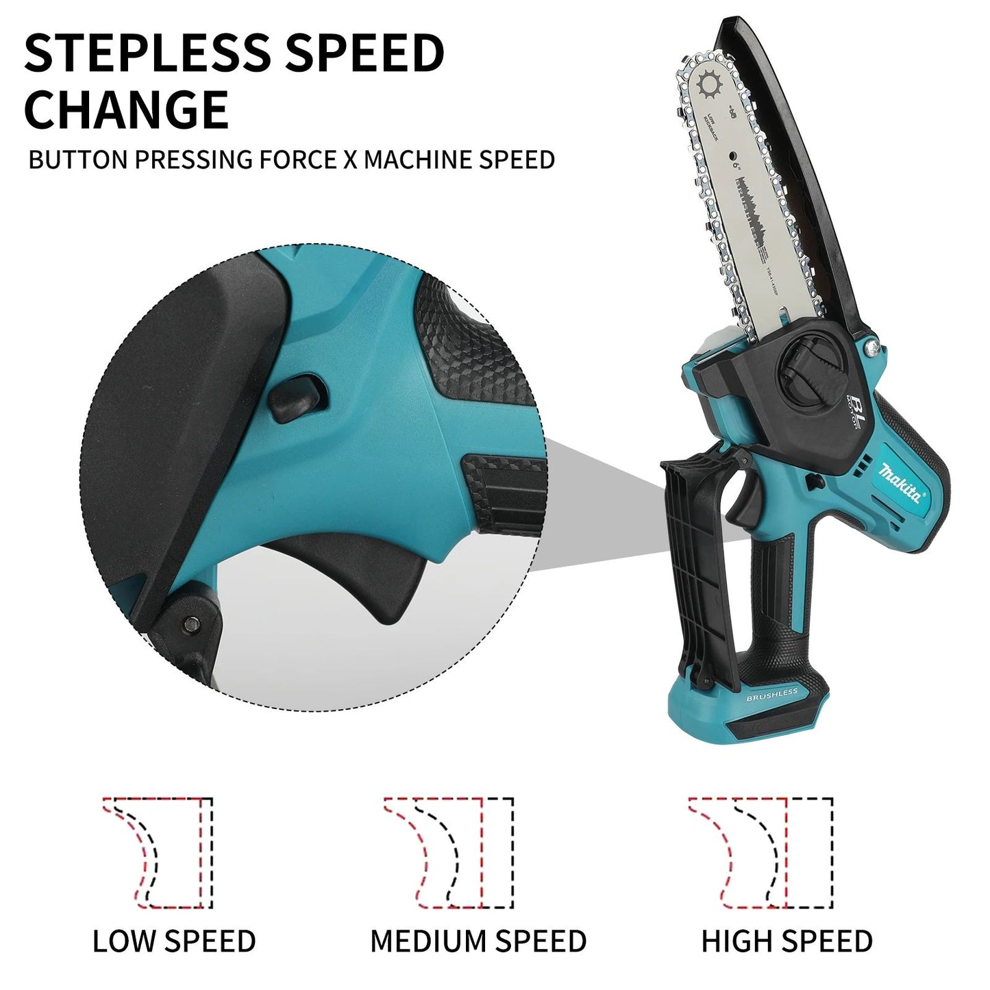 Motosserra a Bateria Makita 18V para Marcenaria com Serra de Registro Elétrica Portátil de 6 polegadas Sierra Sabre Mini Motosserra