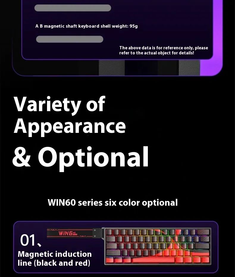 Teclados Win60 Win68 Aula com Teclas Magnéticas 8K, Teclado Mecânico para Jogos, Teclado com Fio para Esports com Luz RGB e Hot-Swap para PC Gamer (Presente)