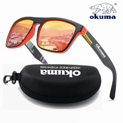 Óculos de sol polarizados Okuma UV400 para homens e mulheres, para caça ao ar livre, pesca, ciclismo, óculos de sol, caixa opcional