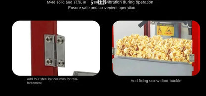 220V Commercial Popcorn Maker Machine, Large Capacity, Quick Heating, for Business Events and Parties